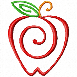 Apple Embroidery Design 7